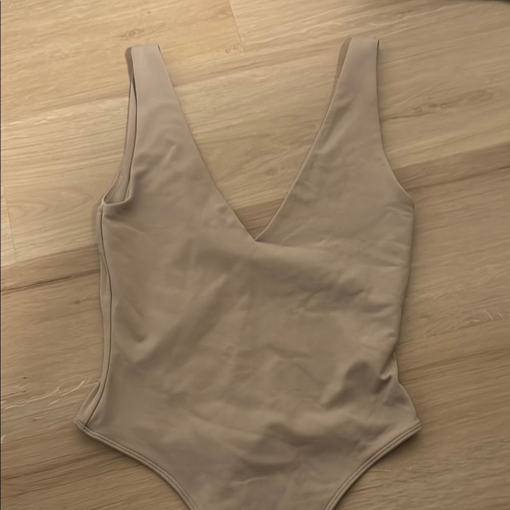 Aritzia Tan Bodysuit One Piece